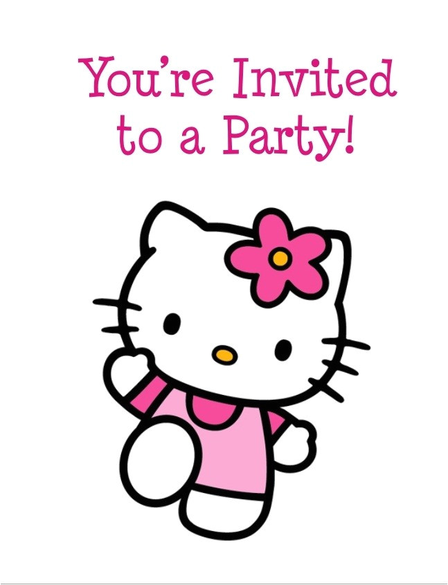 hello kitty free printable birthday party invitation