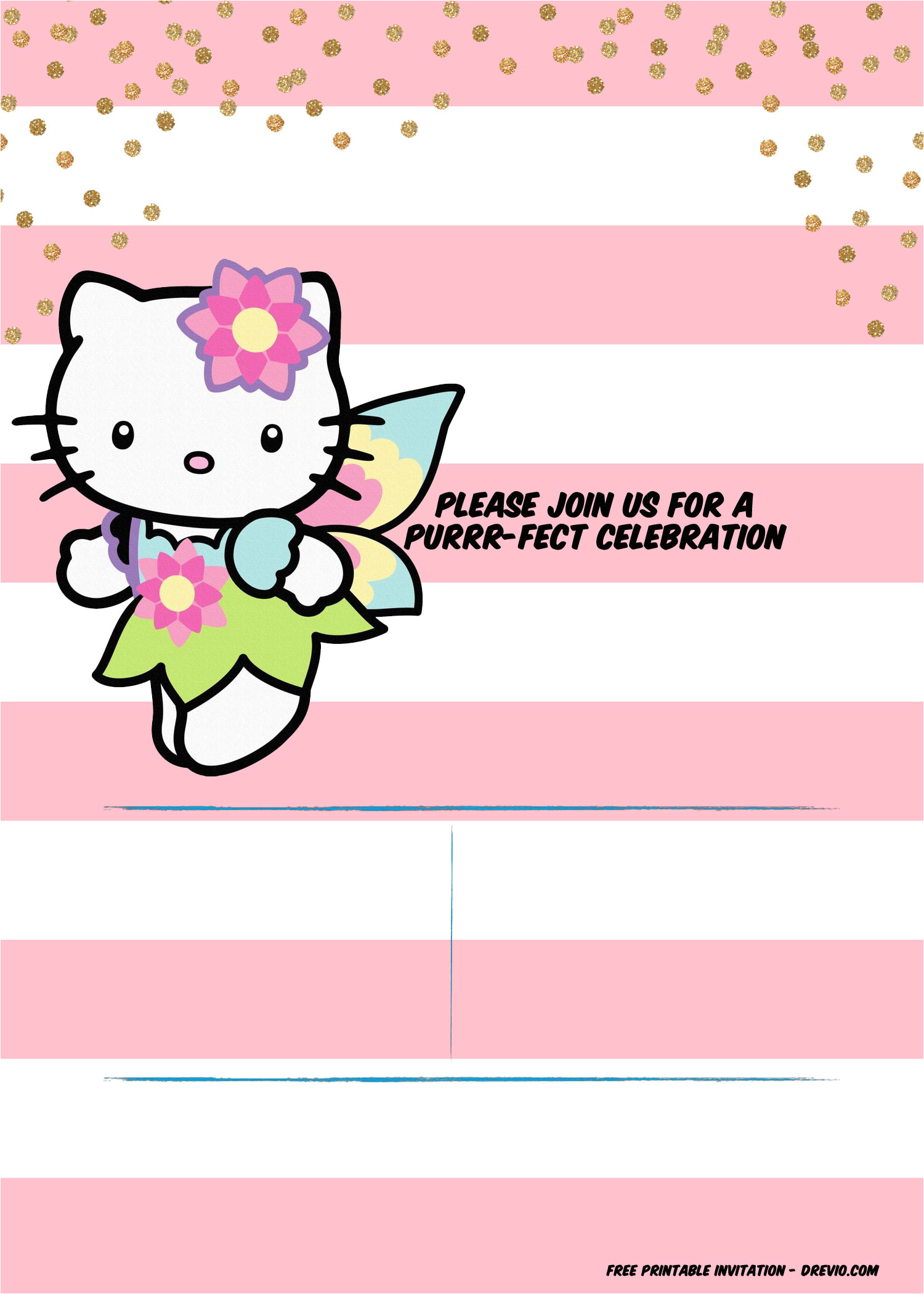 hello kitty invitation template portrait mode