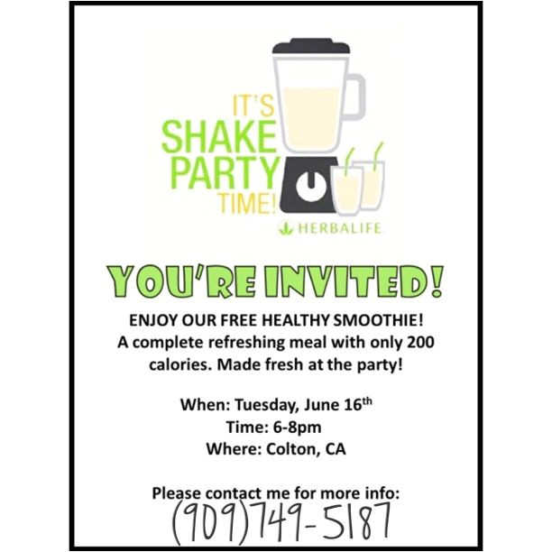 Herbalife Shake Party Invitation Template Herbalife Shake Party Invitation Herbalife
