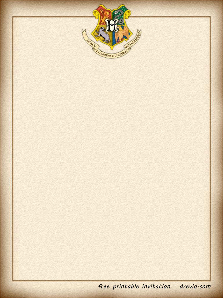free printable harry potter hogwarts invitation template