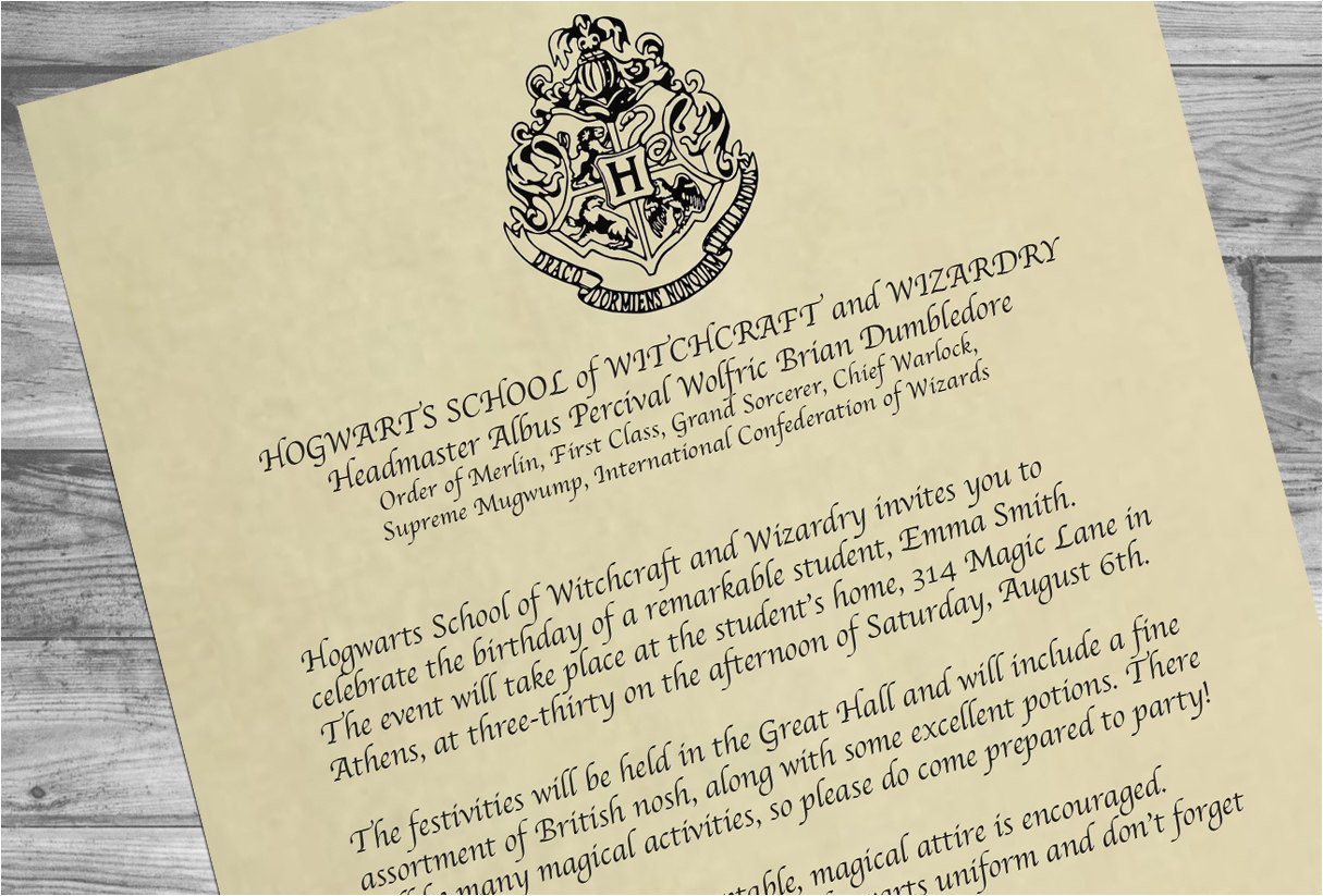 harry potter party invitations hogwarts