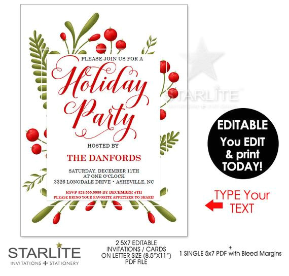 holiday party invitations instant