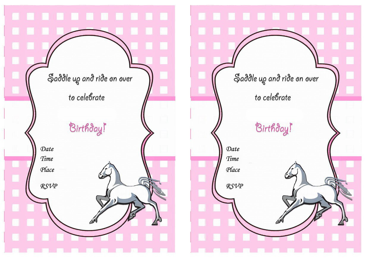 horse birthday invitations