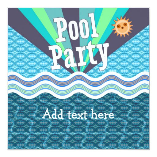 retro pool party invitation 161574573475916108