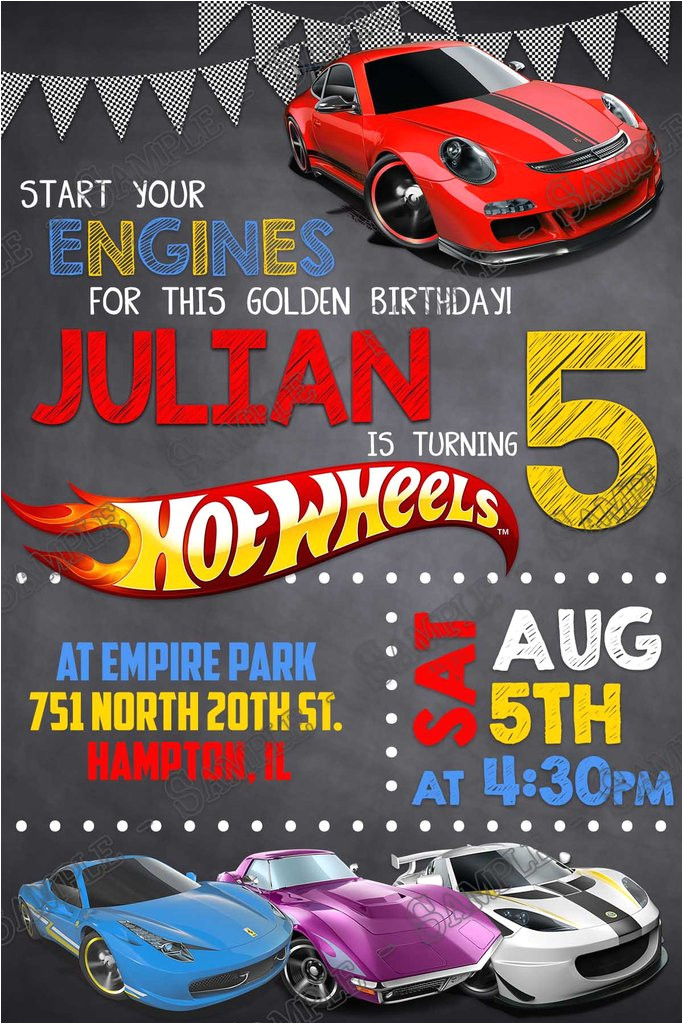 hot wheels birthday party invitation