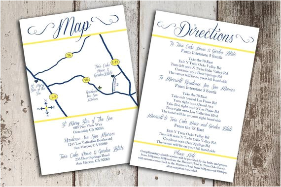 custom wedding map and direction