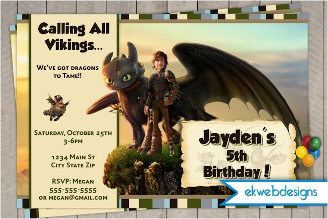 how to train your dragon birthday invitations