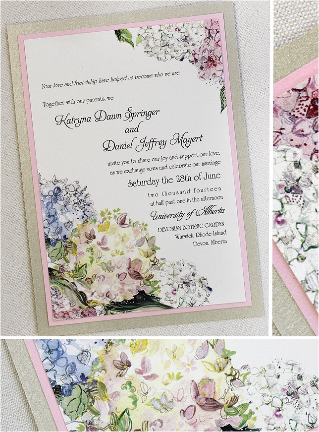hydrangea wedding invitations uk