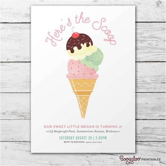 ice cream social party invite printable