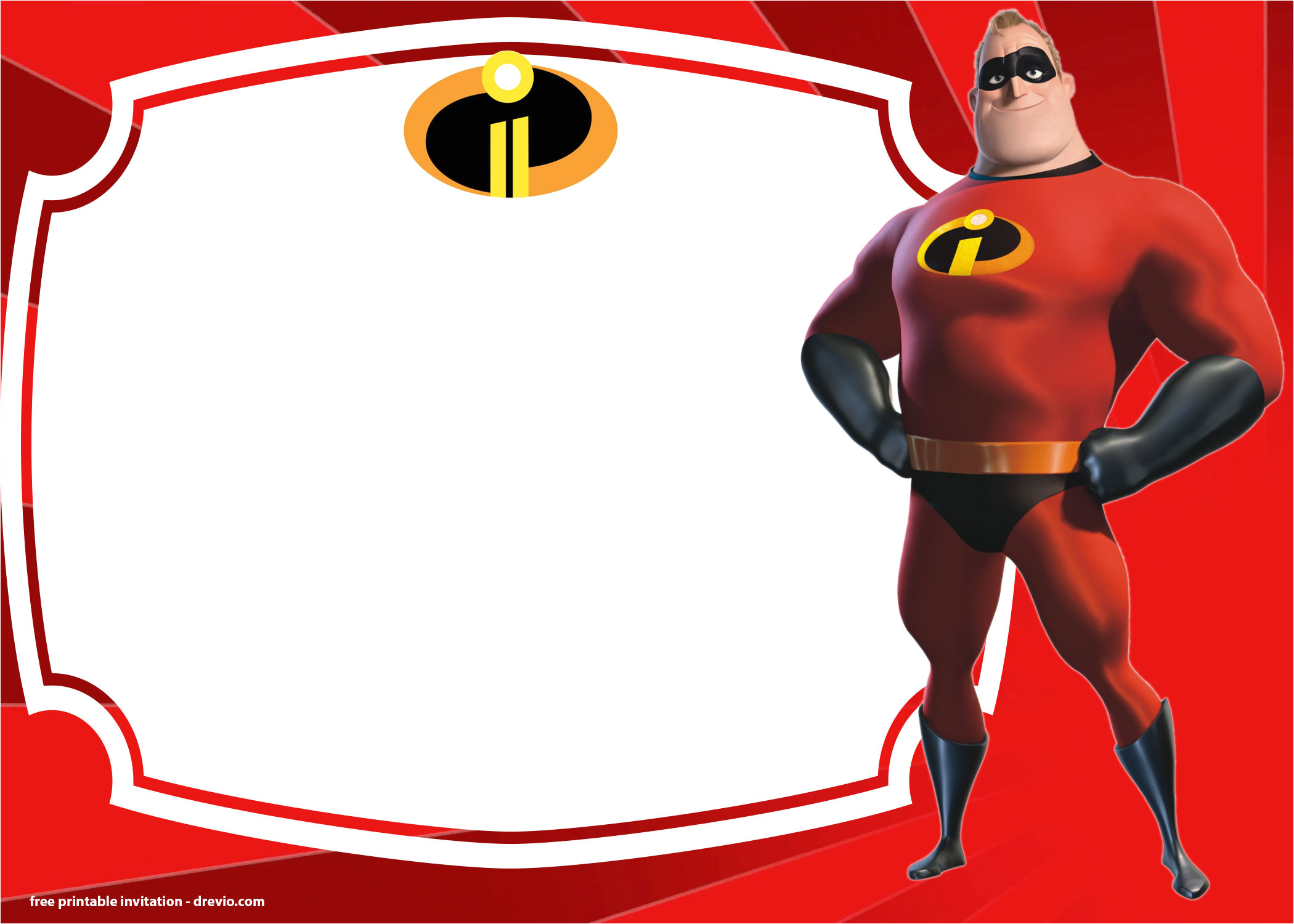 free the incredibles 2 birthday invitations templates