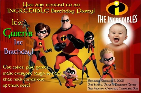 the incredibles birthday party invitation ideas