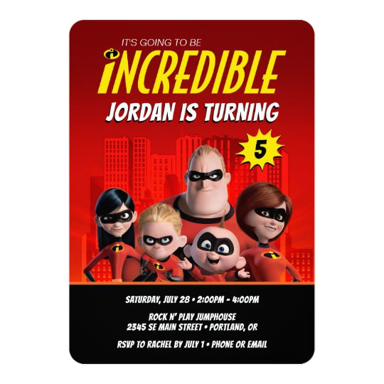 the incredibles family birthday invitation 256220029673619207