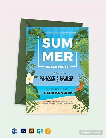 summer picnic party invitation