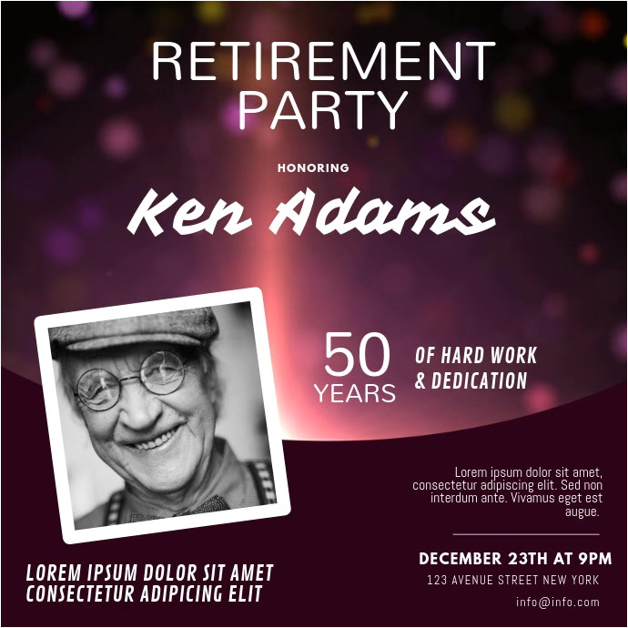 retirement party instagram invitation video design template