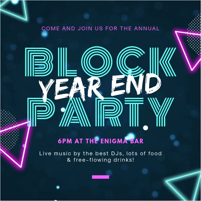 school block party instagram invite design template