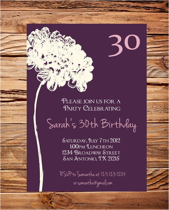 30th birthday invite 40th 50th birthday
