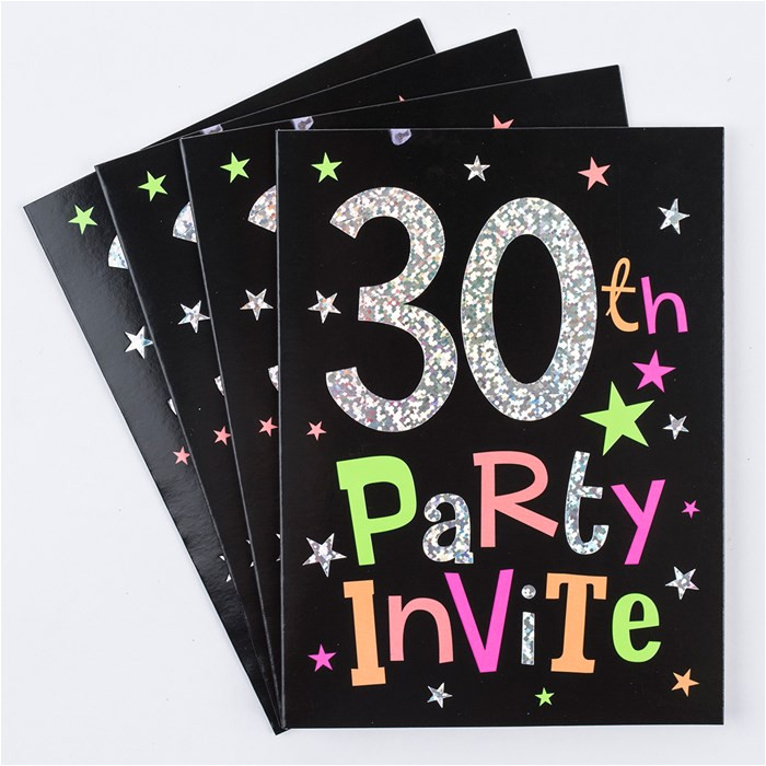 30th birthday party invitation cards pack of 10