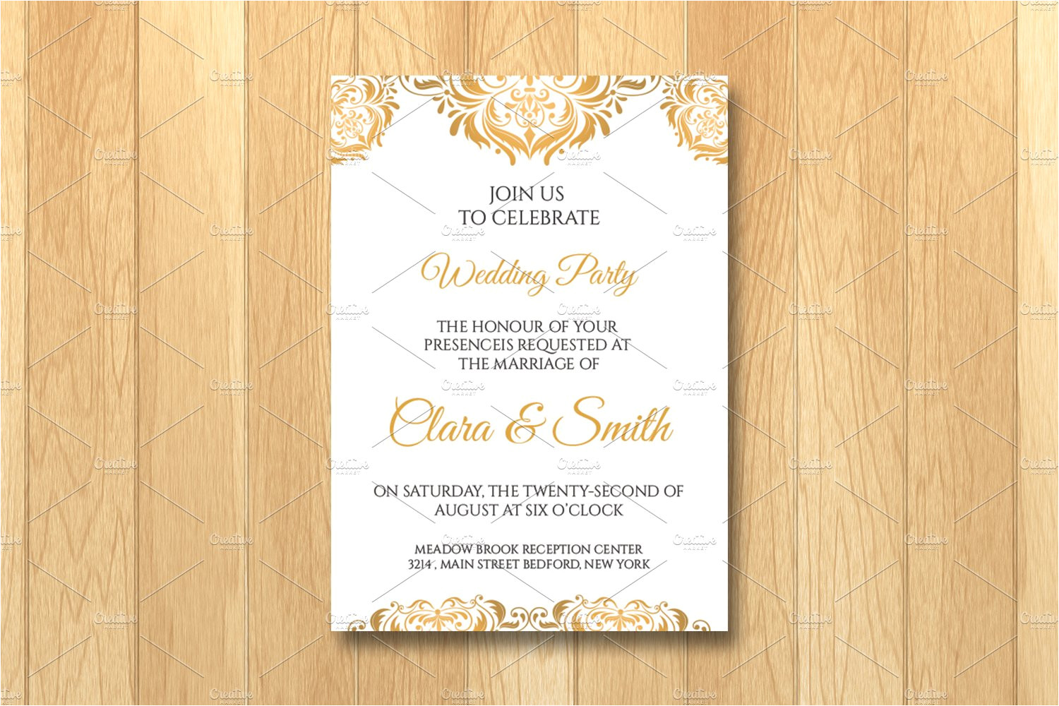 992977 wedding invitation card template