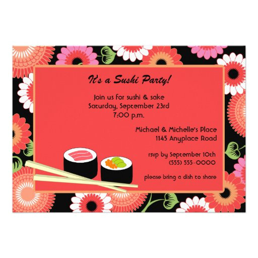 sushi party invitation 161278570515245893