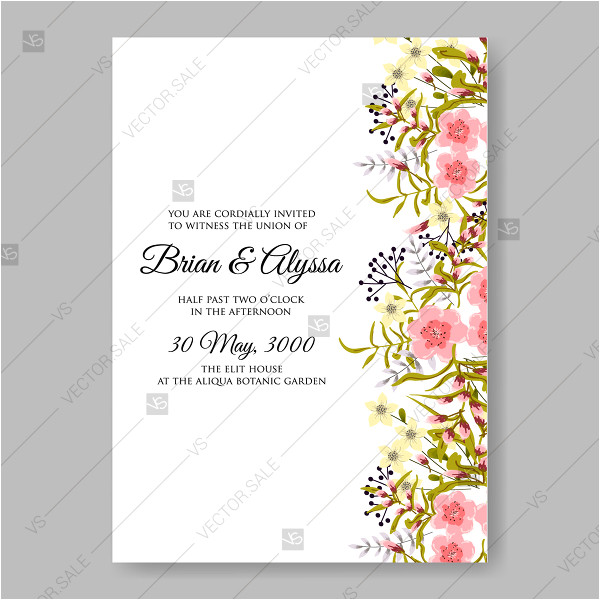 hanami festival japanese sakura wedding invitation vector template mothers day card 25868