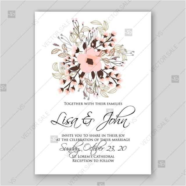 sakura japanese wedding invitation printable vector card template spring flowers