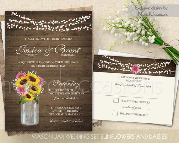 mason jar wedding invitation printable