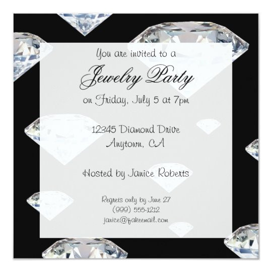 custom black jewelry party invitations 161928774162336190