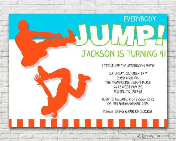 everybody jump birthday invitation