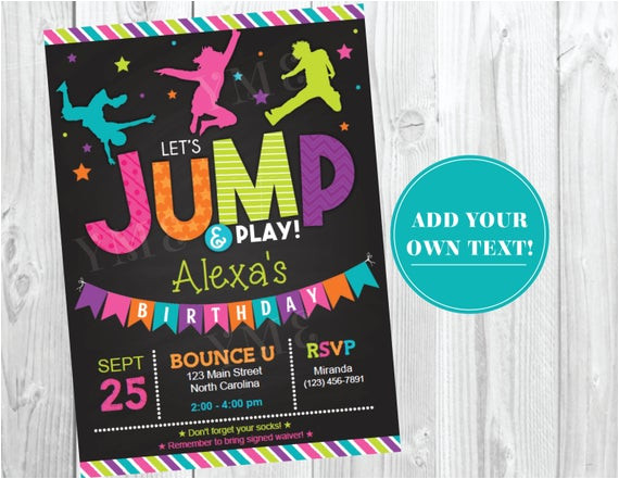 jump birthday invitation trampoline ref shop home active 3