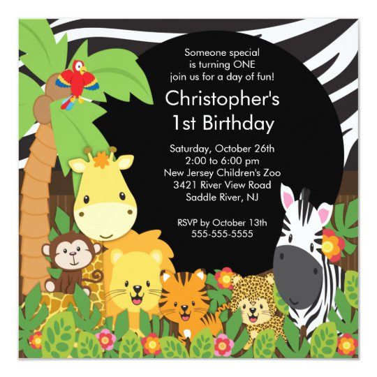 cute safari jungle birthday party invitations 161196226439414393