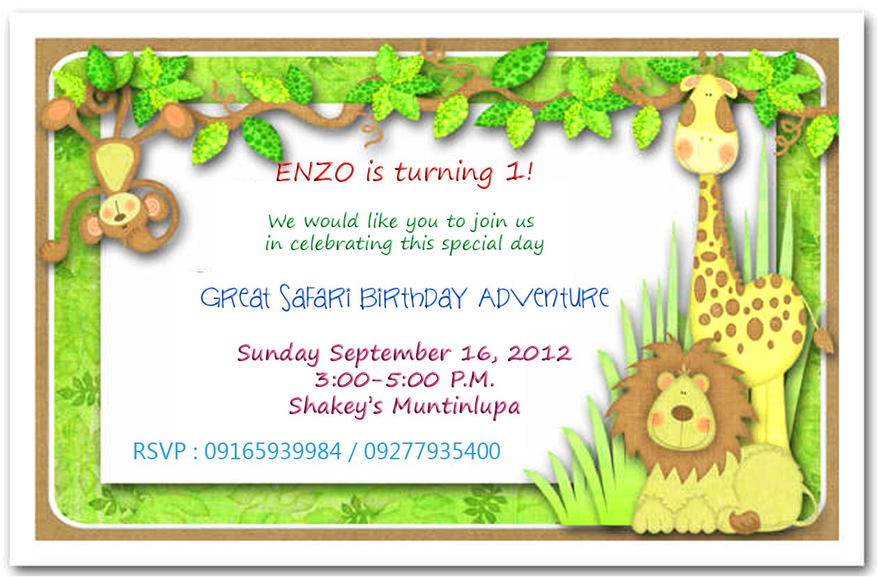 jungle birthday invitation template free