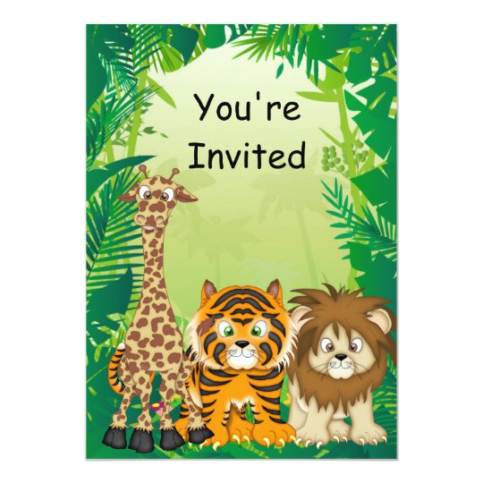 jungle theme birthday invitations 161286497536707537