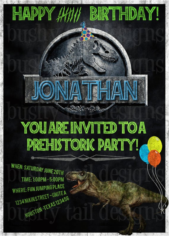 jurassic world birthday invitation