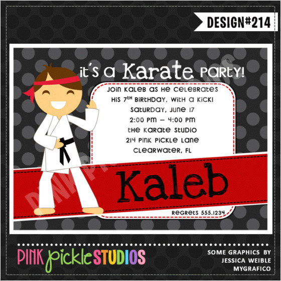 karate kid birthday invitations