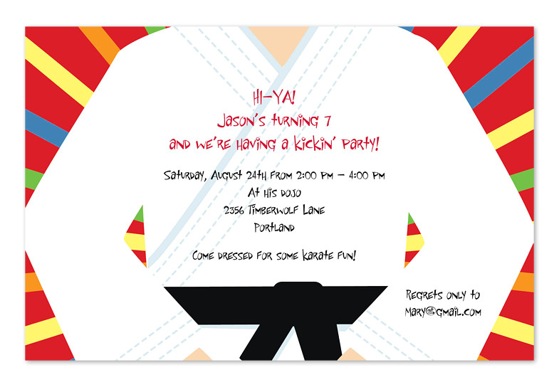free karate birthday invitation