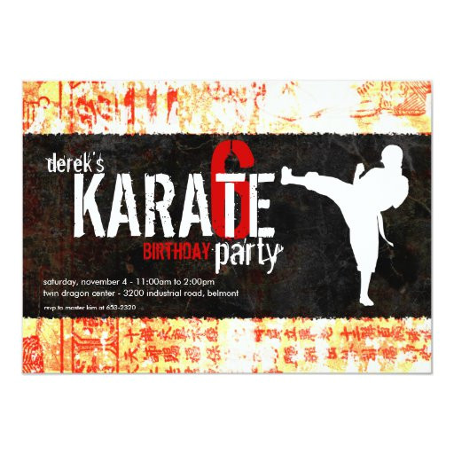 karate party invitation 161612234676089191