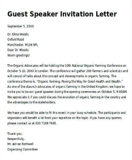 template invitation keynote speaker