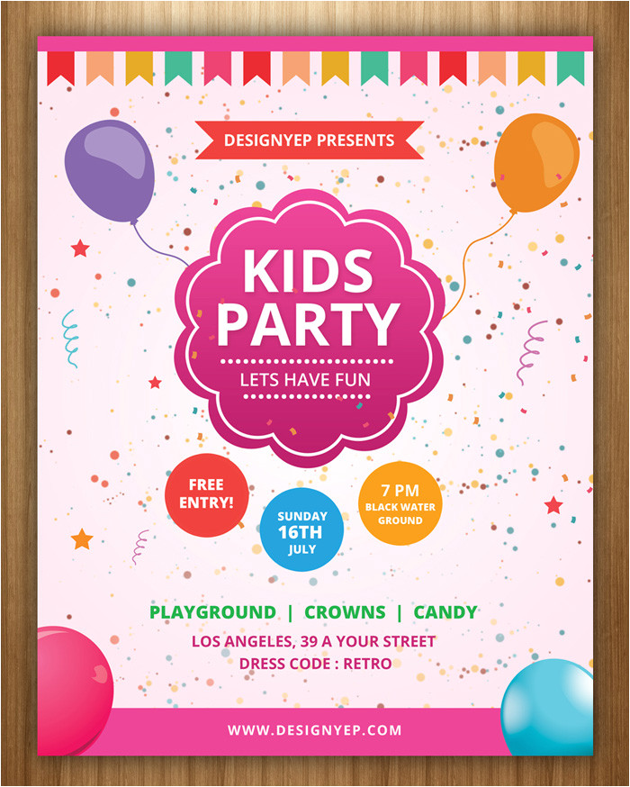 Kid Party Invitation Template 17 Free Birthday Invitation Templates Psd Designyep