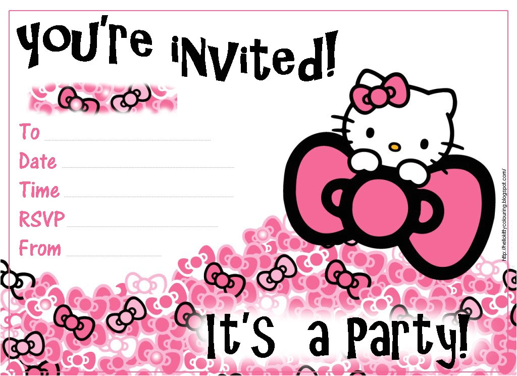 free printable hello kitty invitations
