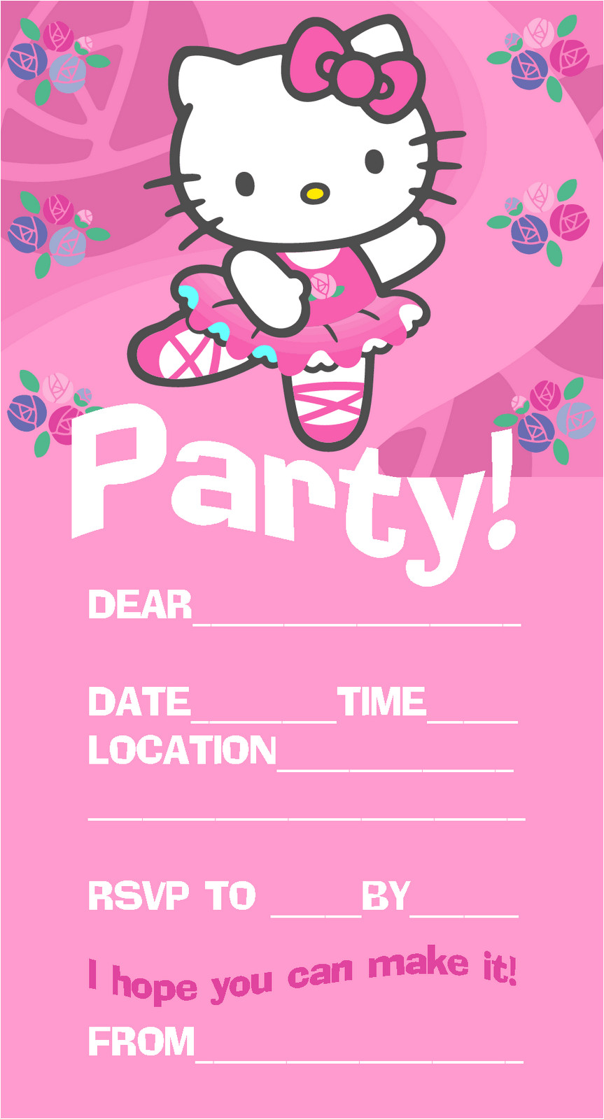 free printable hello kitty birthday party invitations