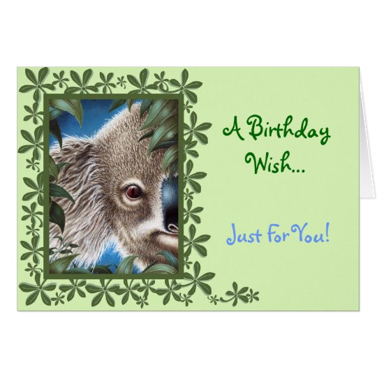 curios koala birthday card 137389730508508463