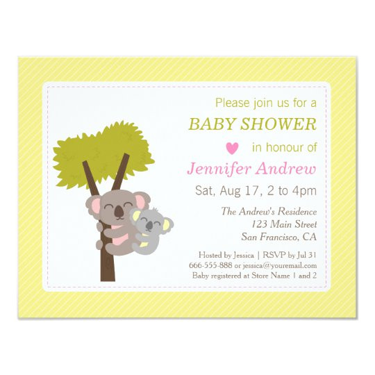 cute baby koala bear and mommy baby shower invitation 256709468935394073
