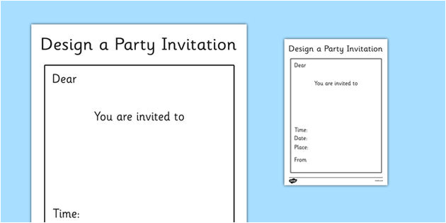 party invitation template ks1