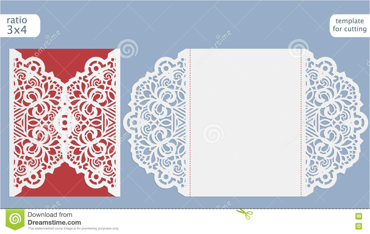 stock illustration laser cut wedding invitation card template cut out paper card lace pattern greeting card template cutting plotter image77898428
