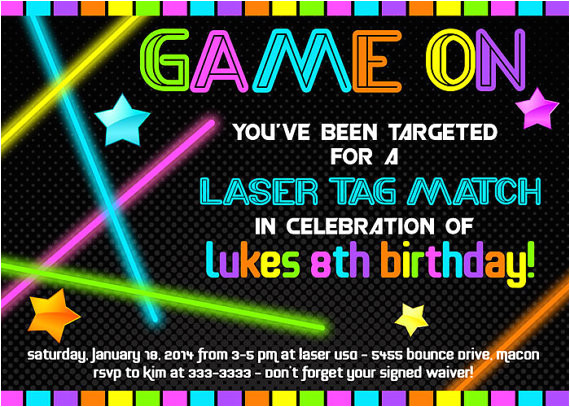 laser tag birthday invitations free