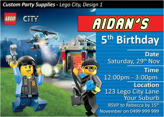 lego city lego movie birthday invites