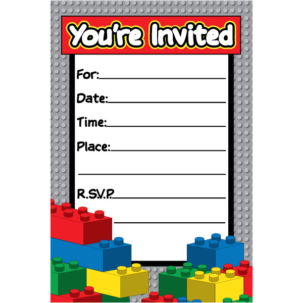 free lego party invitations download