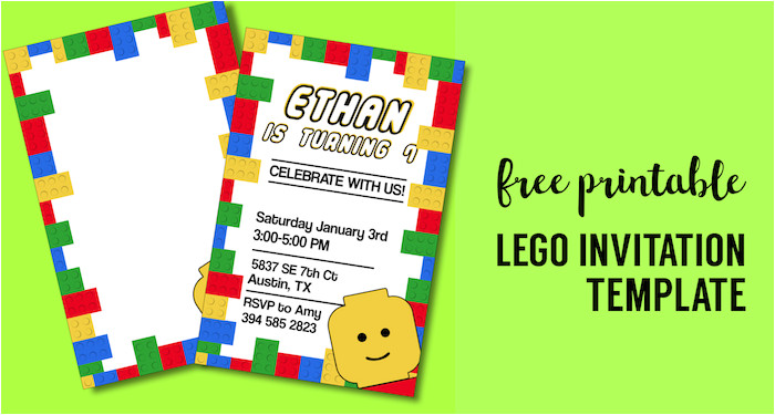 Lego Party Invitation Template Free Free Printable Lego Birthday Party Invitation Template