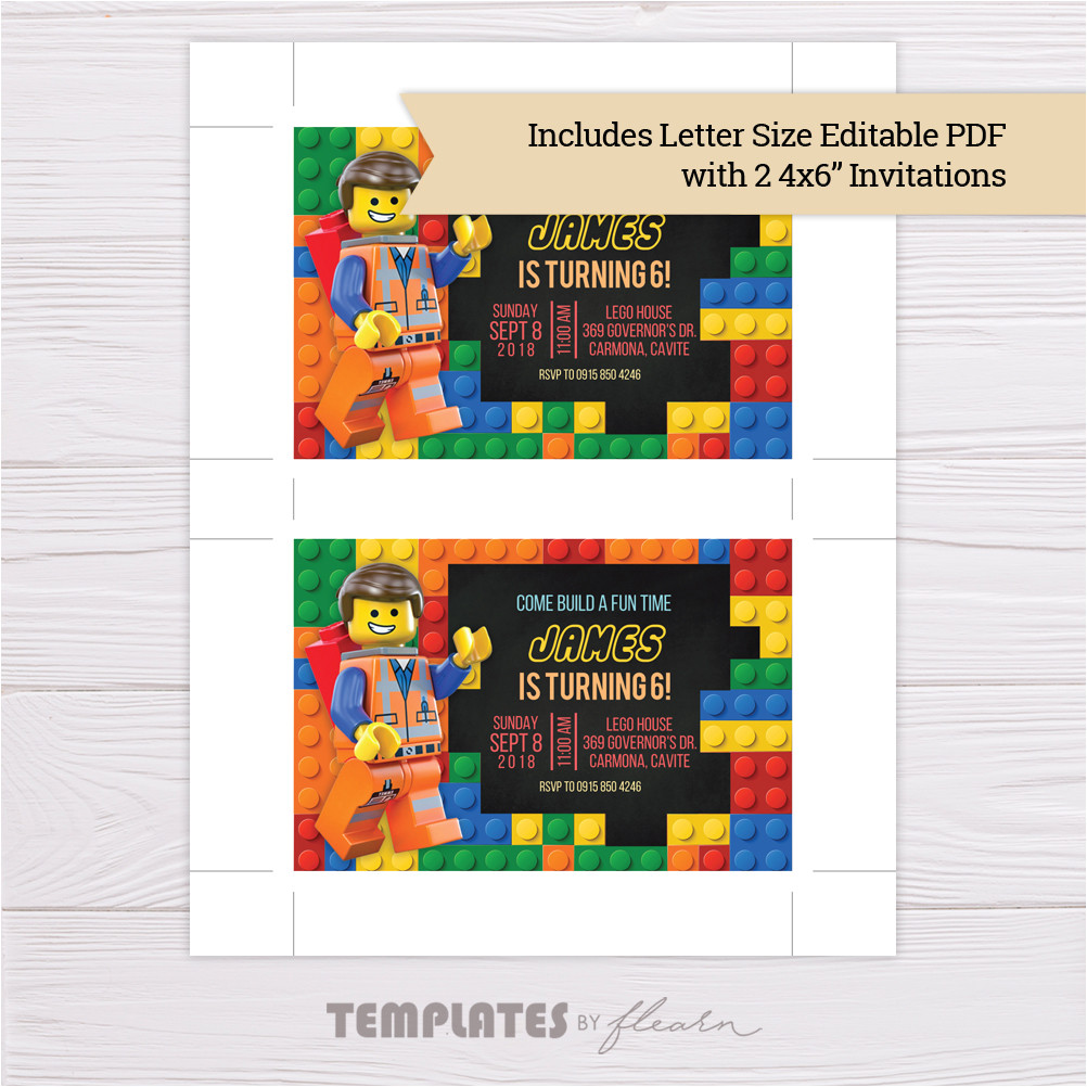 free lego invitation template
