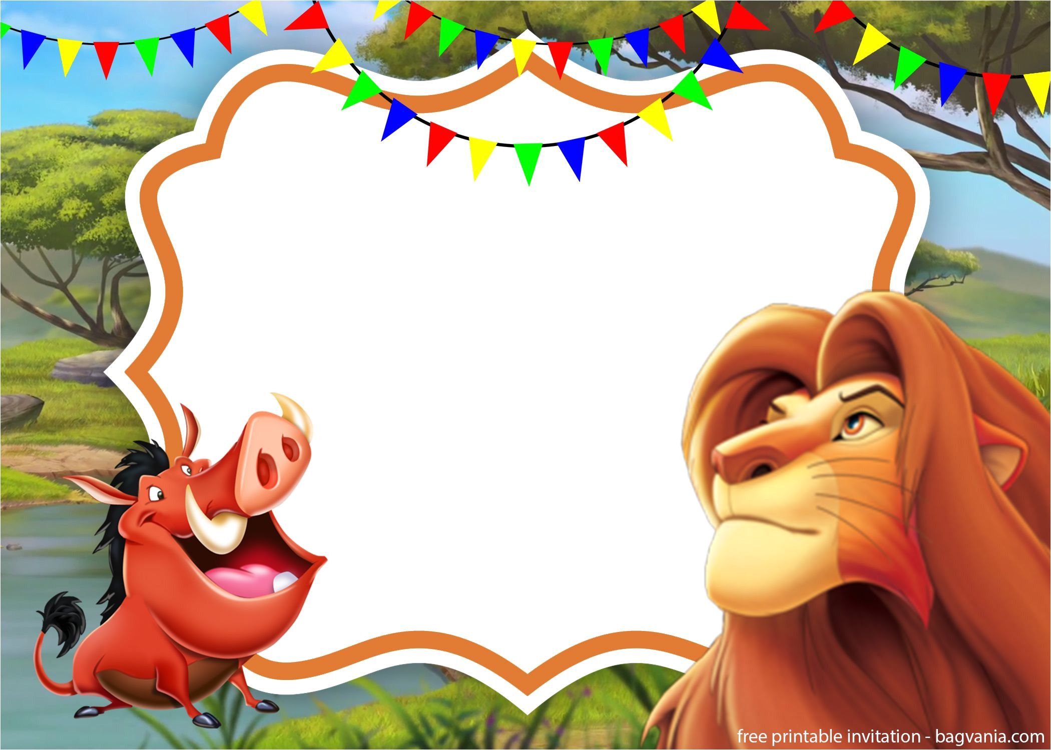 simba lion king invitation template perfect for parties in the yard
